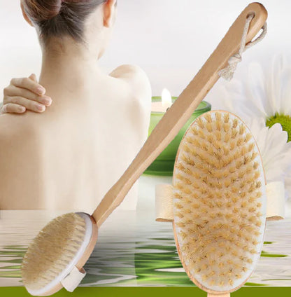 Eco-Friendly Natural Bristle Shower Brush